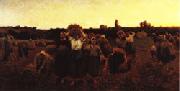 Jules Breton The Recall of the Gleaners oil painting reproduction